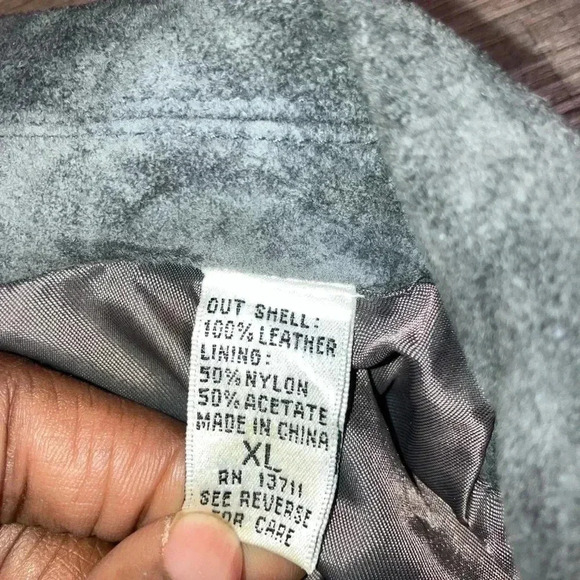 Valerie Steven’s 3/4 Length Dark Gray Suede Leather Coat Women’s Sz XL - Picture 7 of 8